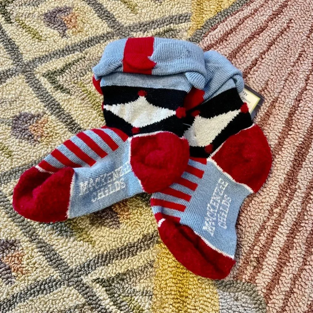 FIRM PRICE!  Adorable MacKenzie-Childs Jester Ankle Socks